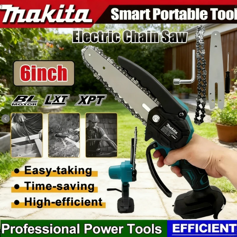 

Makita 6 Inch Chain Saw Electric Saw Handheld Portable Wood Logging Chainsaw Garden Pruning Wood Power Tool