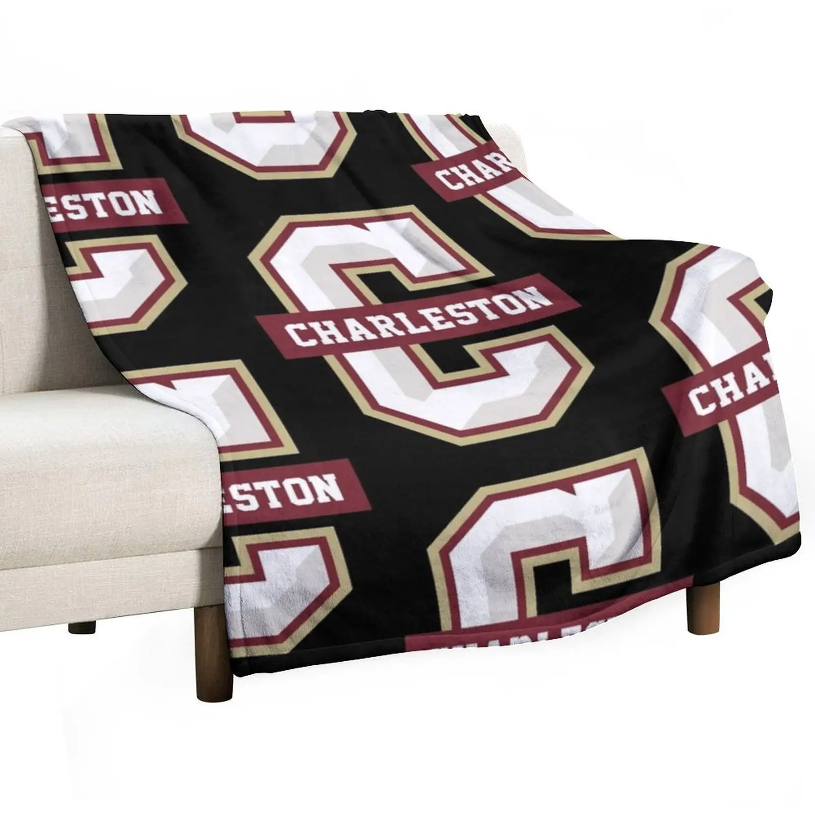 

College of Charleston Cougars Throw Blanket Plaid blankets ands Vintage Blankets