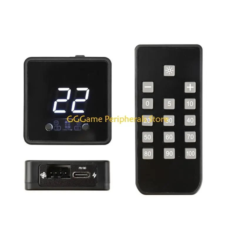 

U55B 4Pin Fan Controller 5V 12V 24V with Digital Display Remote Control Input
