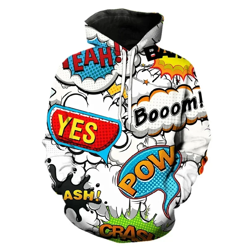 Cartoon Explosion Graphic Sweatshirt Fashion Casual Hoodie Men's Clothing Caricature Sportswear Funny Pullover Men's Hoodie Tops