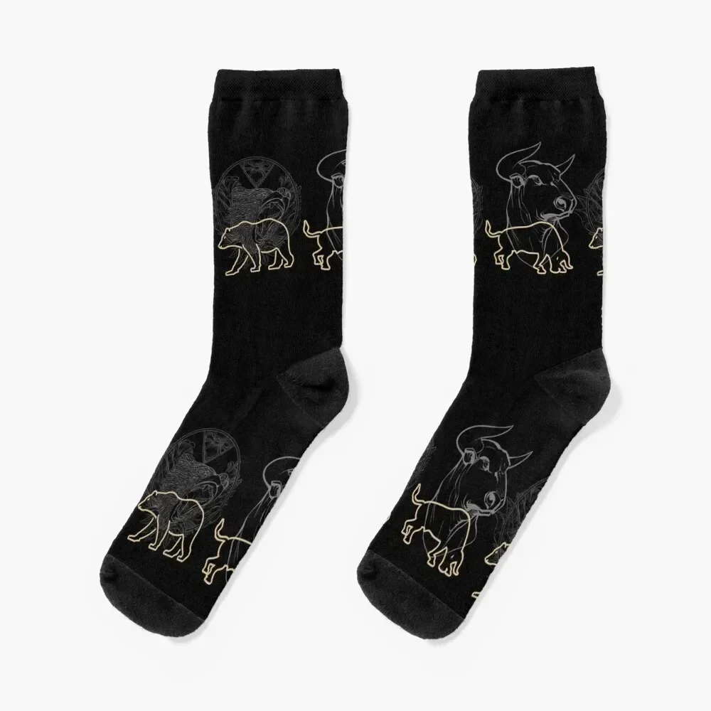 

Bull and Bear Socks Stockings man japanese fashion new year Girl'S Socks Men's