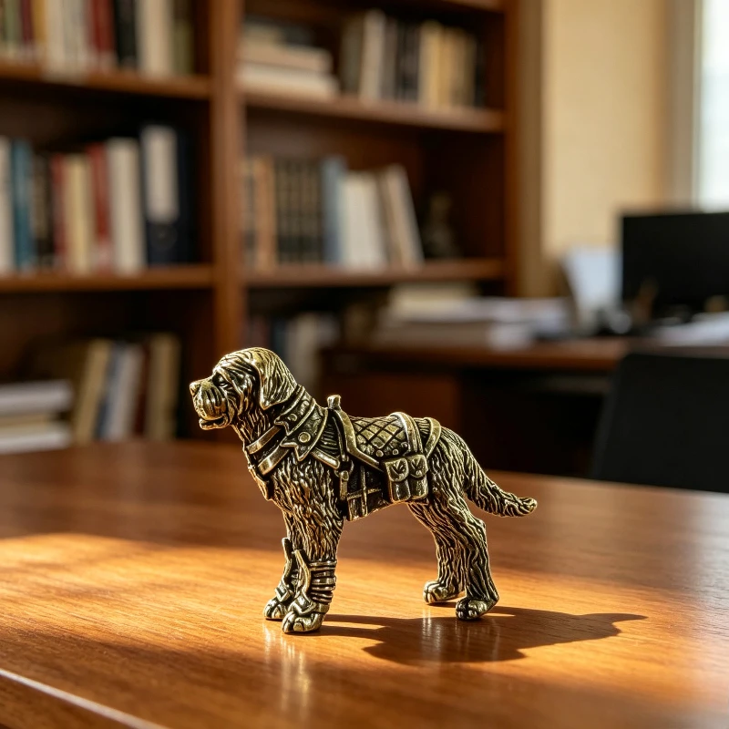 1/2 Piece Set of Brass Dog Figurines, Vintage Cultural and Creative Crafts, Halloween and Christmas Gifts - view 2