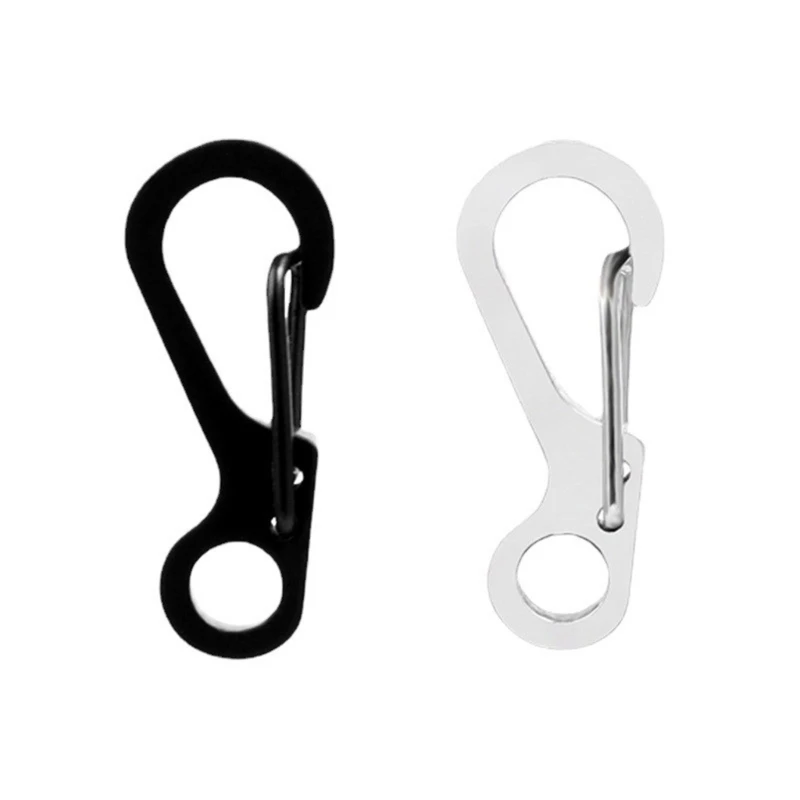 11UE 10Pcs Small Carabiner Clip Stainless Steels Keychain Carabiner Clasp Spring Keyring Hook Backpacks Attachments Hook