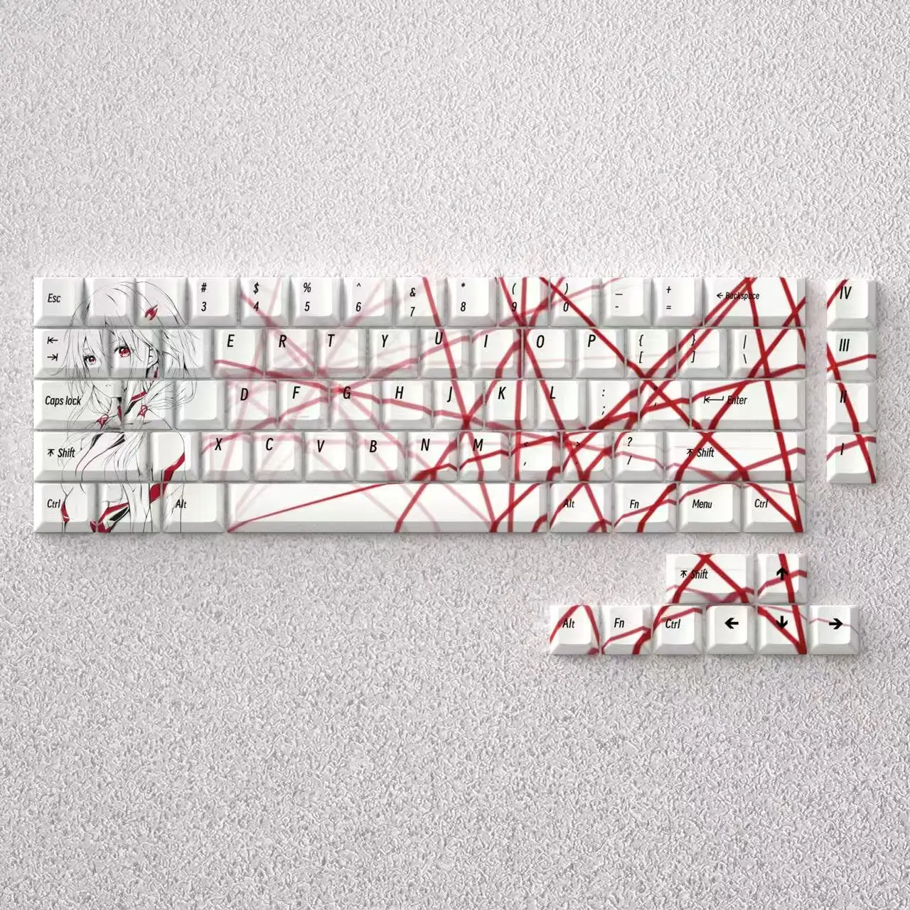 Keycap is engraved with crown, anime, sword-pulling, Divine Comedy, original height PBT adaptation 60 65 68