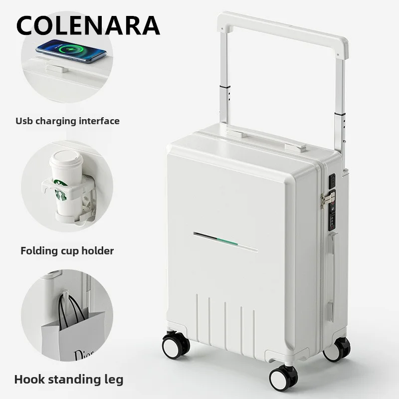 COLENARA Carry-on Travel Luggage 20 Inches Boarding Box 24" Multi-function Trolley Case ABS + PC Business Rolling Suitcase