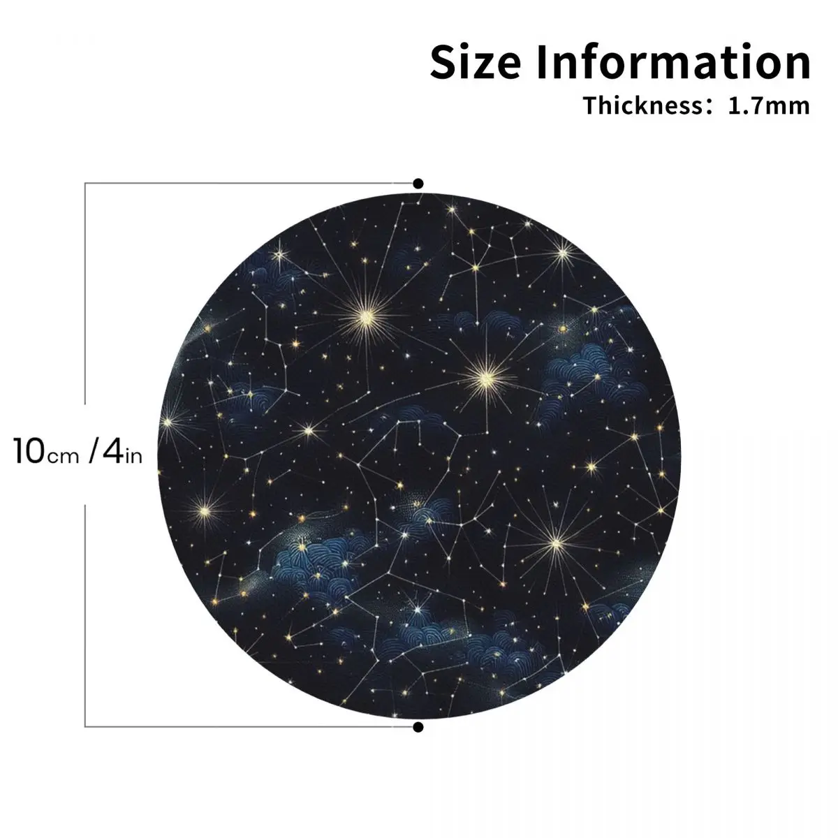 Night Sky Golden Celestial Stars Zodiac Constellations Coasters PVC Leather Placemats Non-slip Coffee Mats Dining Pads Set of 6