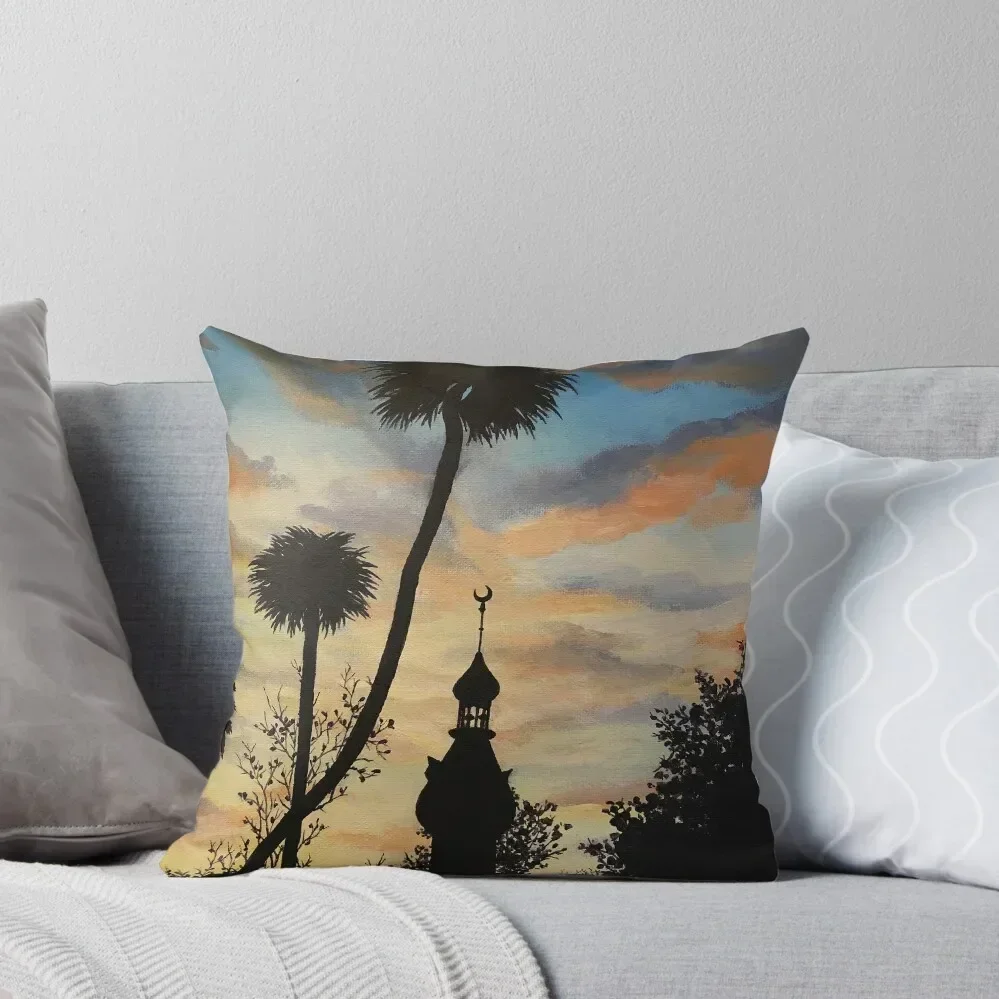 Tampa Plant Hall Sunset Silhouette Throw Pillow Cusions Cover Sofa Covers For Living Room Pillowcases For Pillows pillow