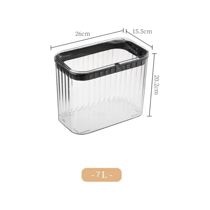 Mini Small Trash Bin Square Transparent Wall Hanging Household Light Luxury Car Supplies Kitchen Trash Bin Suspension Trash Bin