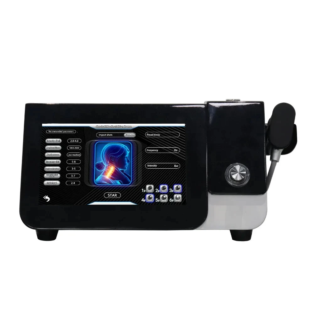 Radial pneumática Shockwave Terapia Machine, alívio da dor, ED Treat, pressão do ar, onda de choque, fisioterapia, cuidados de saúde, massageador corporal