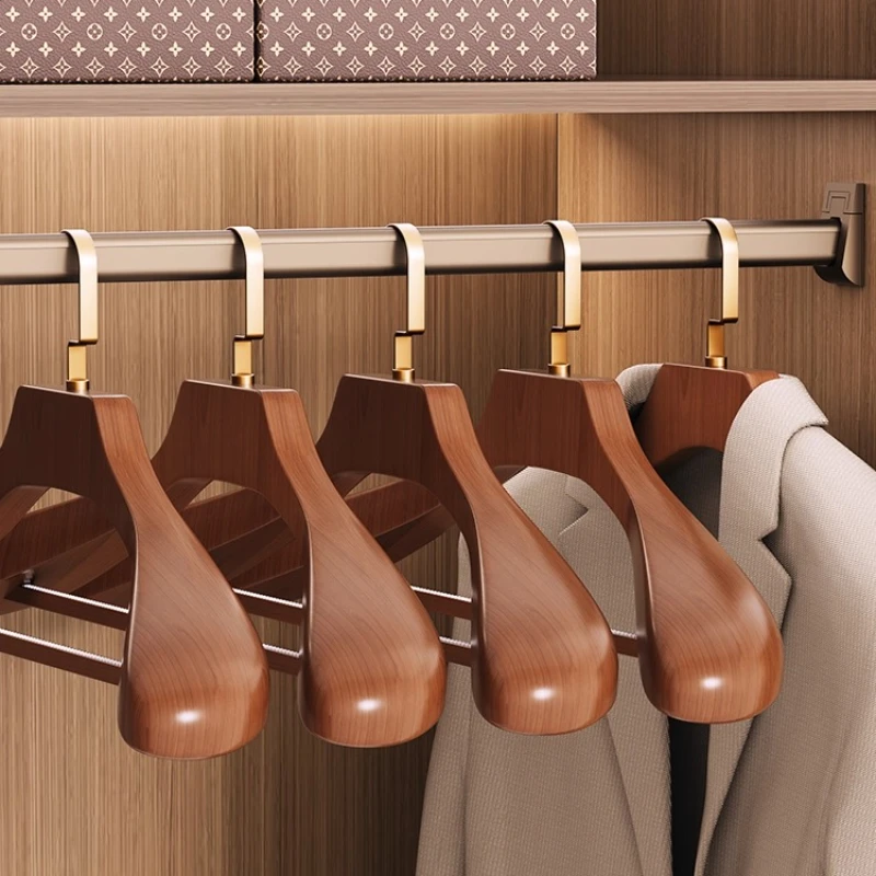 

Solid wood wide shoulder hanger household hanging clothes high-grade wooden clothes support anti-shoulder angle