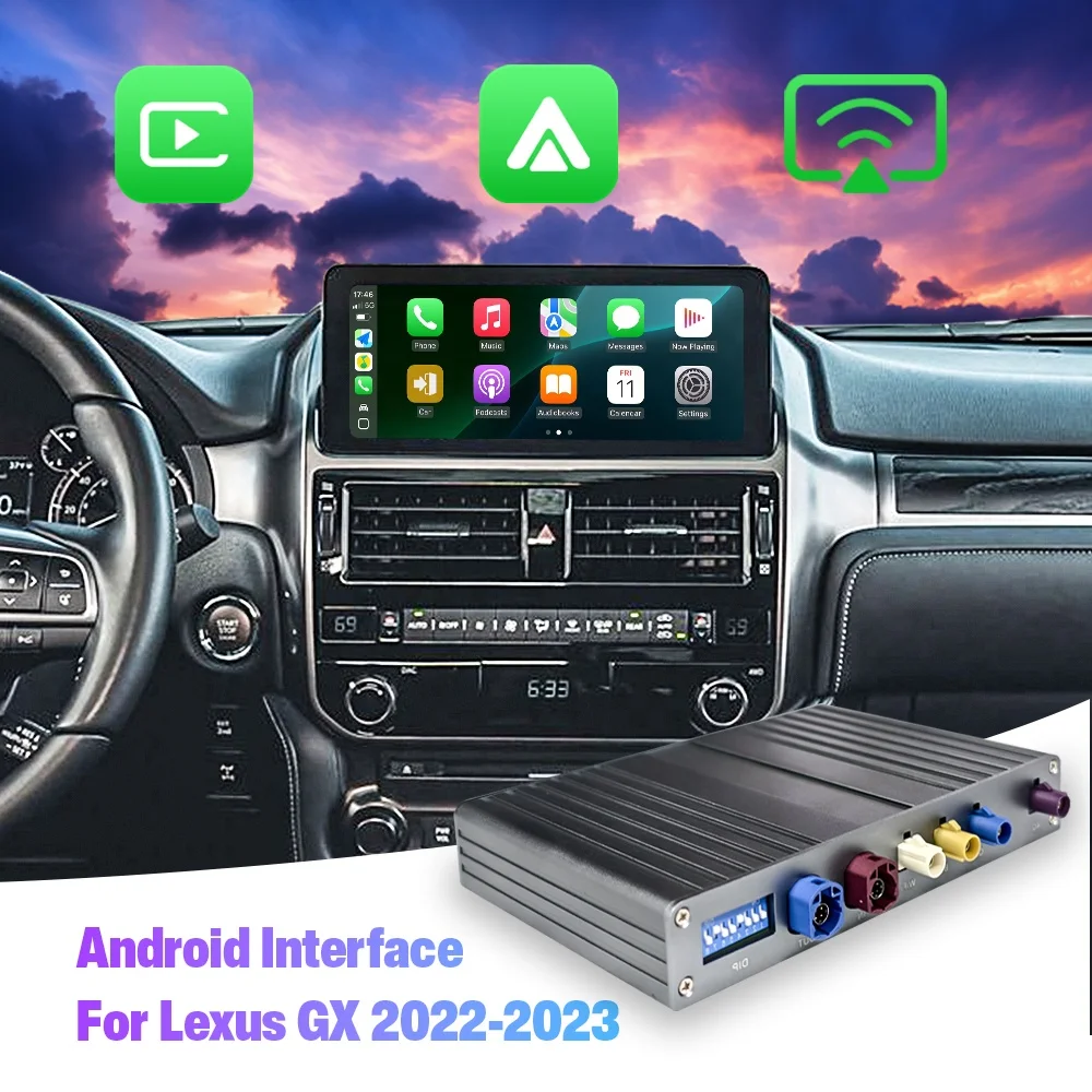 NewFor Lexus GX 2022-2023 Android Interface Module with Wireless Android Auto & Carplay Qualcomm Binarytek