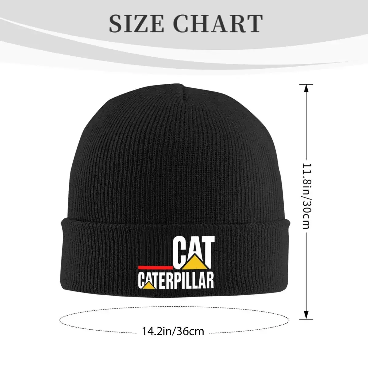 Cat-caterpillar-Logo Warm Knitted Cap Hip Hop Bonnet Hat Autumn Winter Outdoor Beanies Hats for Unisex Adult