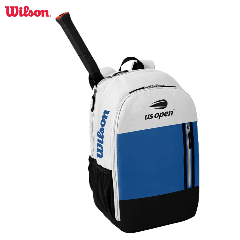 

Wilson US Open 2023 Team Tennis Racket Backpack Super Tour Large Sports Tennis Bag for 2-3 Racquets Navy White WR8018501001