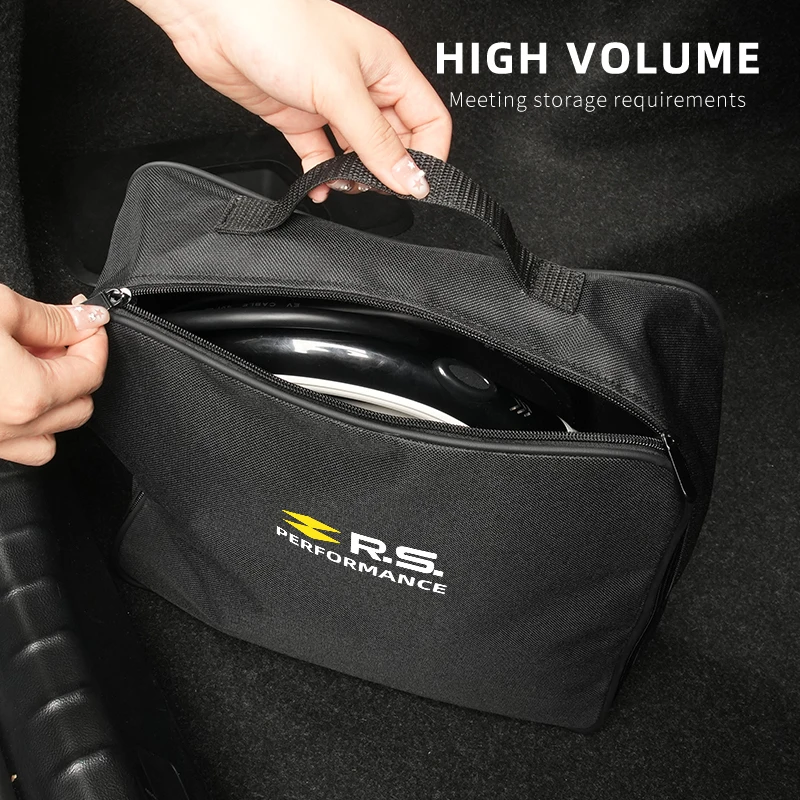 EV Car Charging Cable Storage Box Electric Vehicle Charger Cables Carry Bag For Renault RS Performance Scenic Logan Megane Sill
