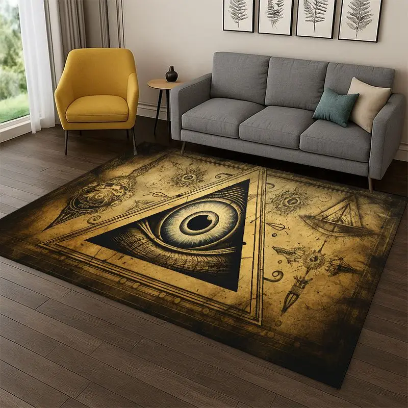 Freemasonry Eye of Providence Evil Eye Nazar Eye of Horus Carpet Rug for Bedroom Living Room Sofa Doormat Home Decor Non-slip