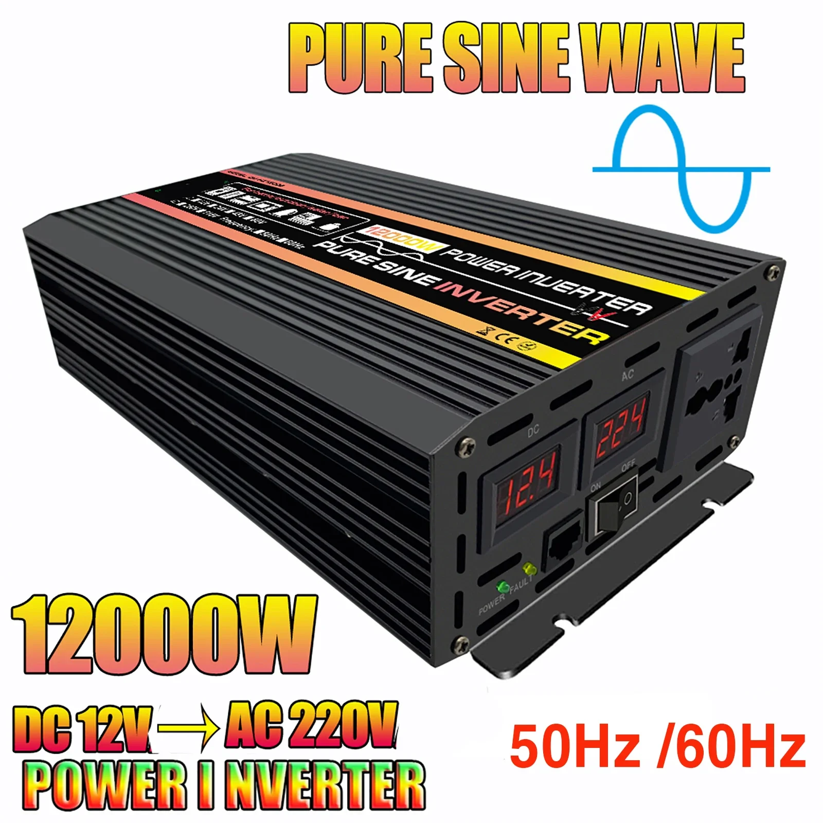 Imagem -04 - Kit de Painel Solar 10000w 12000w 12v a 110v 220v Inversor de Energia de Onda Senoidal Pura Controlador de Carregador de Bateria para rv Viagem Van Campista