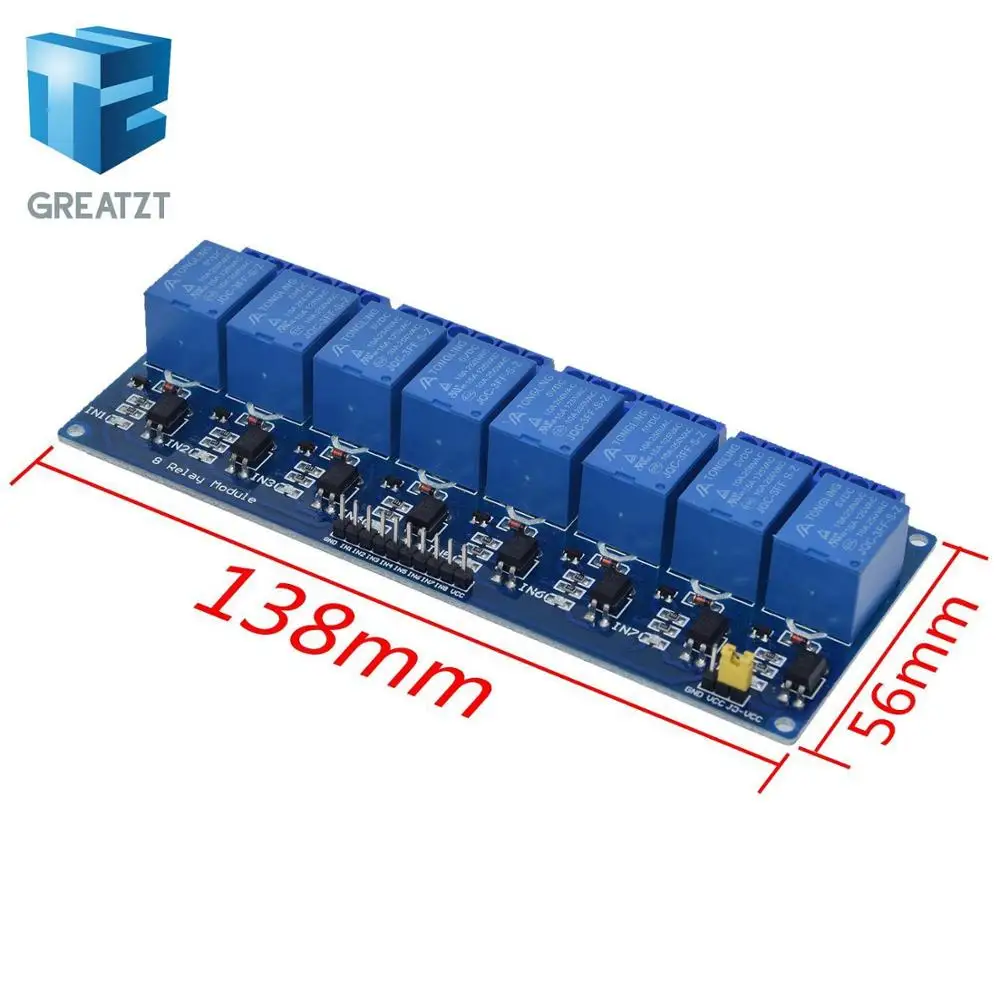 GREATZT 5v 1 2 4 6 8 channel relay module with optocoupler. Relay Output 1 /2 /4 /6 / 8 way relay module 12V for arduino blue