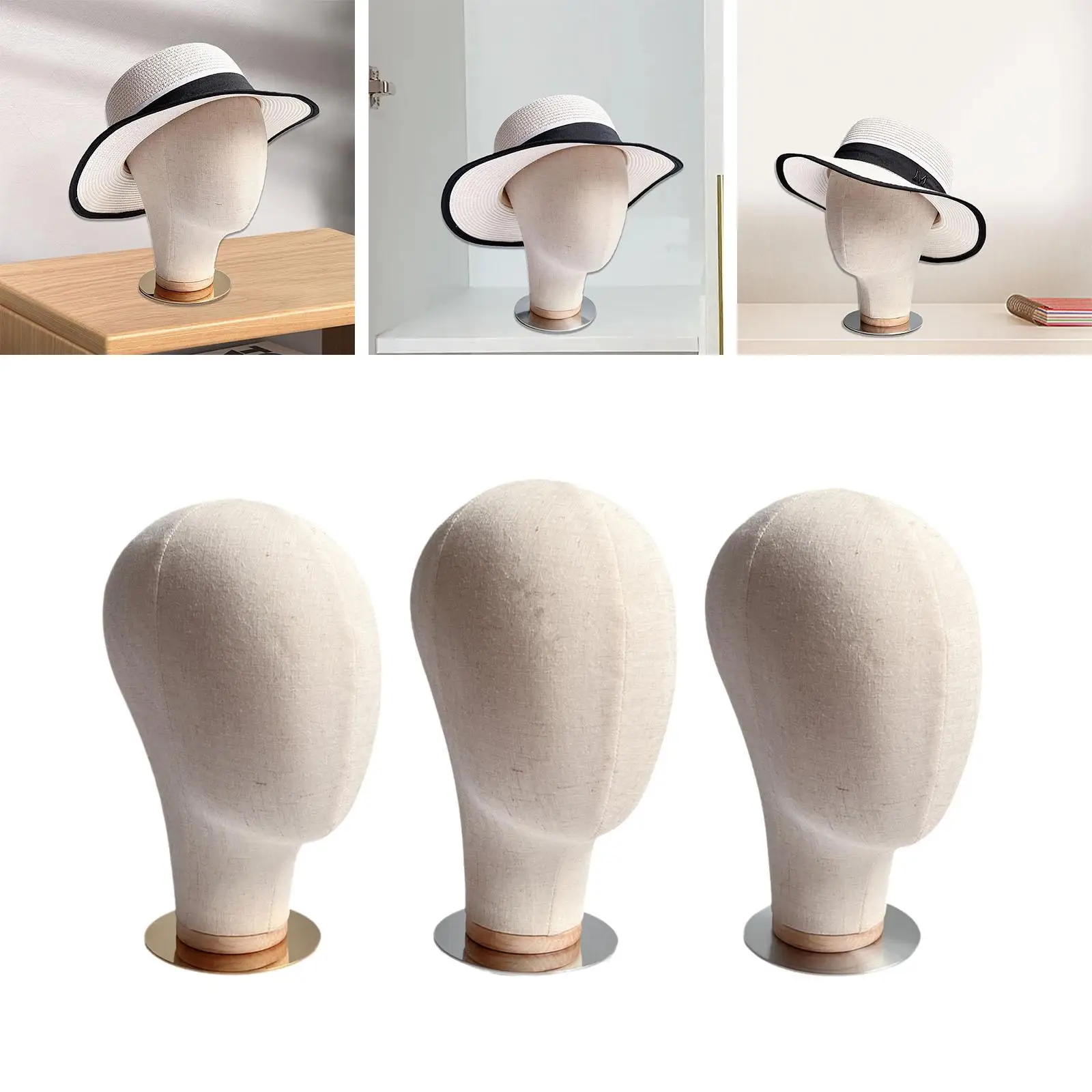 Metal Base Multifunctional Portable Sturdy Lightweight Mannequin Head Model Hat Display Head Wig Making for Barbershop Accessory