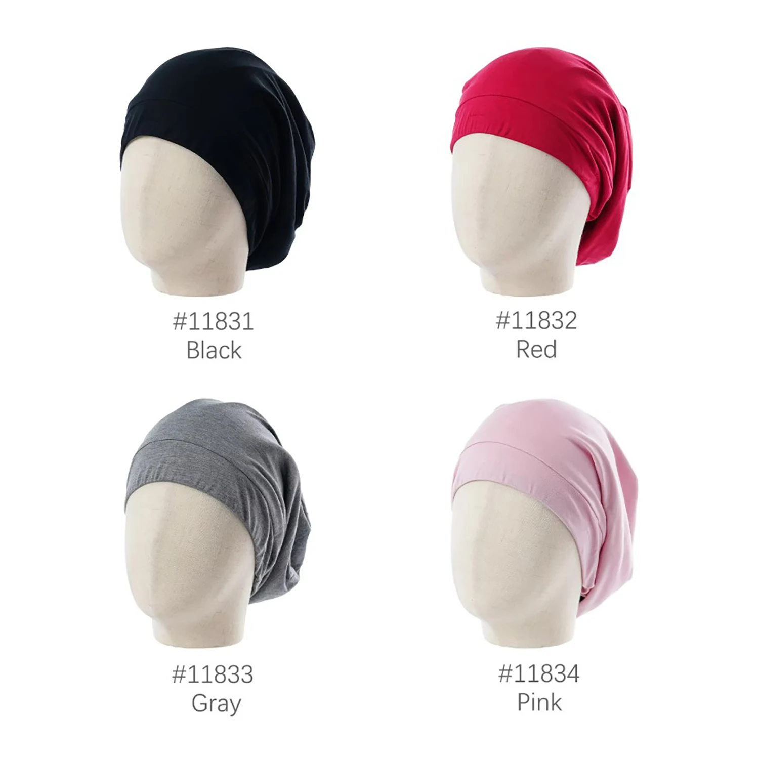 Satin Lined Hair Bonnet Hat For Women Men Bamboo Cotton Elastic Night Sleeping Cap Silk Skullies Beanie Hat Curly Hair Headwrap