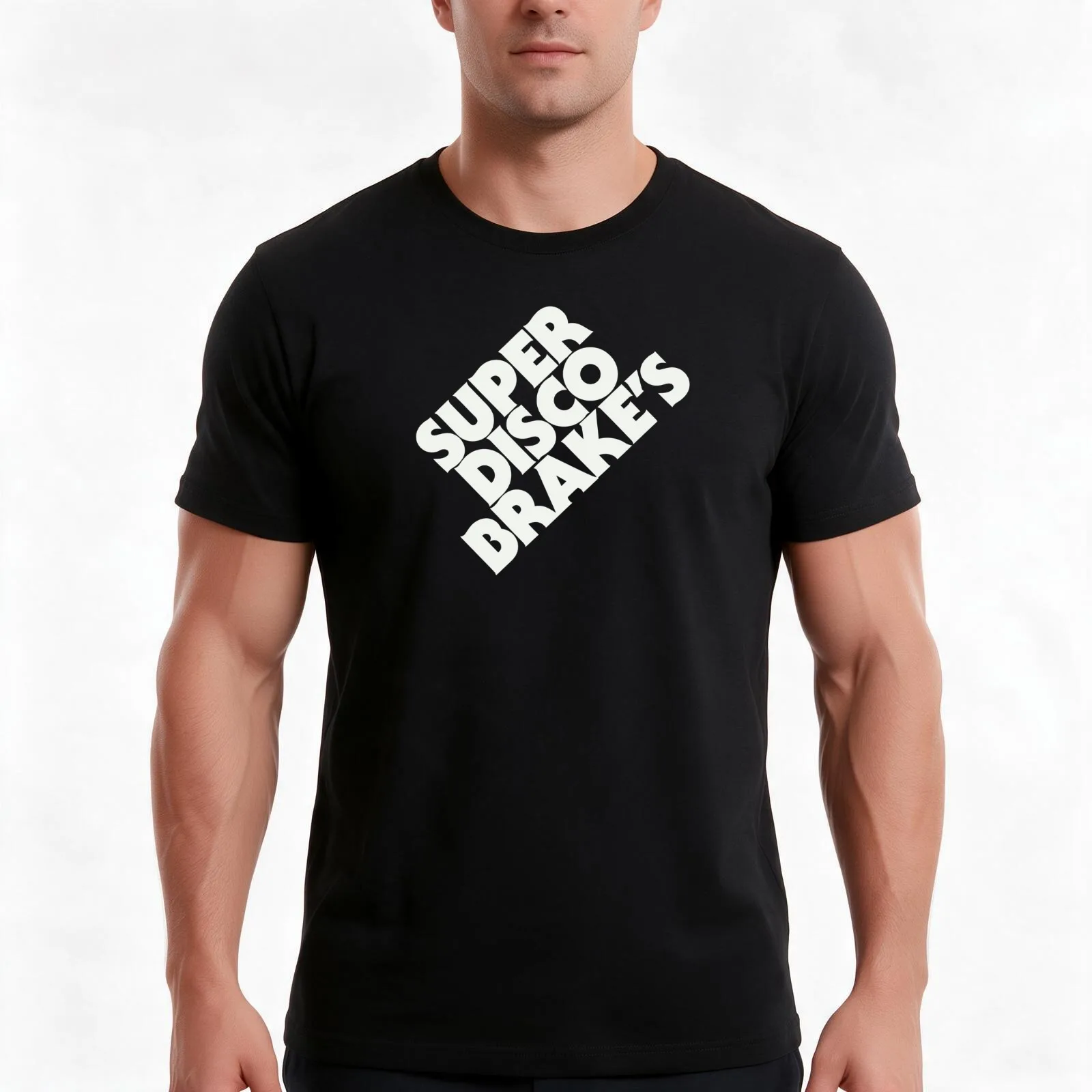 Super Disco Brakes T-Shirt, Summer Casual Cotton Tee, Oversized Streetwear Tops, Vintage Graphic Print, Loose Fit Short Sleeve