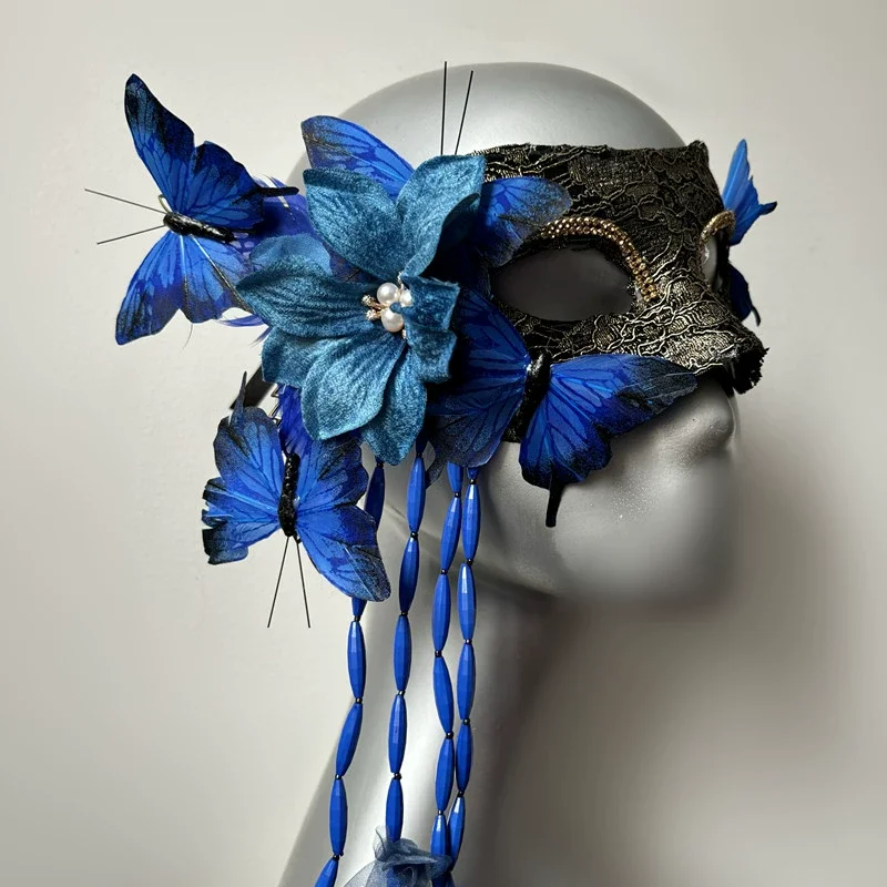 Forest Style Butterfly Blue Mask Party Masquerade Carnival Halloween Singing Mask