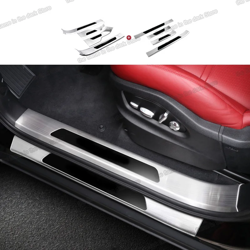 

Stainless Steel Car Door Sill Cover Threshold Trims for Porsche Cayenne 2018 2019 2020 Accessories Auto panel 2021 2022 2023