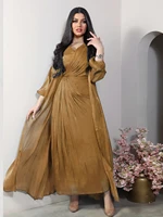 Robe de soirée marocaine femmes Abaya 2 pièces ensemble Satin soyeux dubaï robes musulmanes Eid Caftan soirée longue Robe robes Abayas Robe 2
