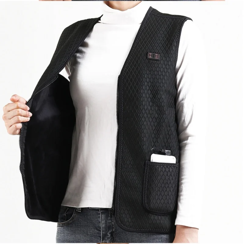 16 Areas Heated Vest Men Women USB Heated Jacket Heating Vest Winter Electric Heated Vest Outdoor Sports Hiking Oversized M-4XL