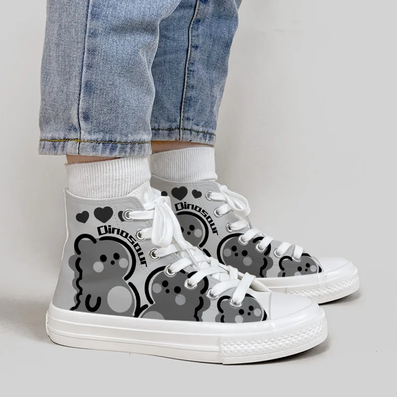 Amy and Michael Cute Anime Cartoon Shoes Girls Students High Top Casual Sneakers Graffiti Shoes Woman Vulcanize Shoes Big Size