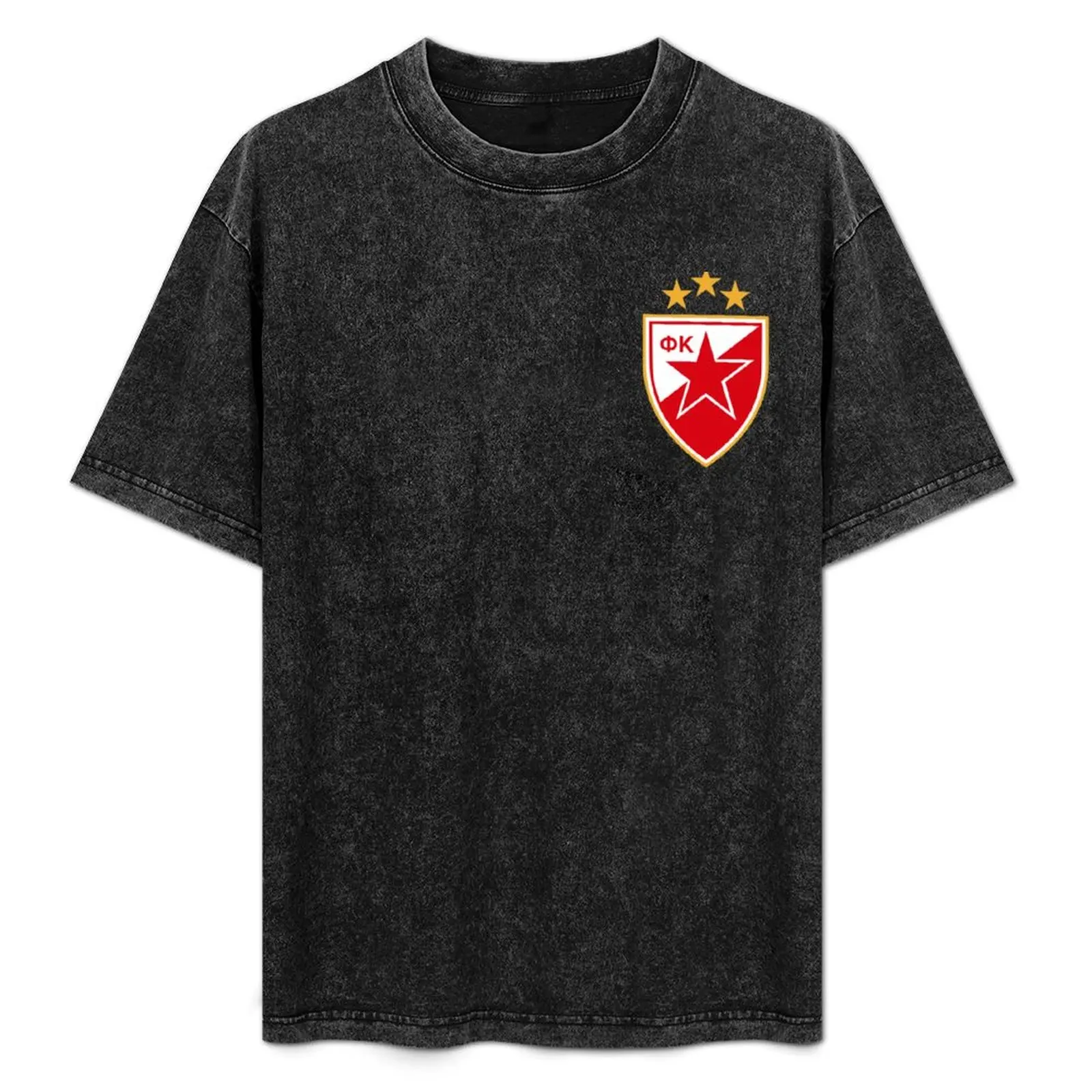 Crvena Zvezda Red Star crest T-Shirt blue lock Aesthetic clothing funny t shirts men