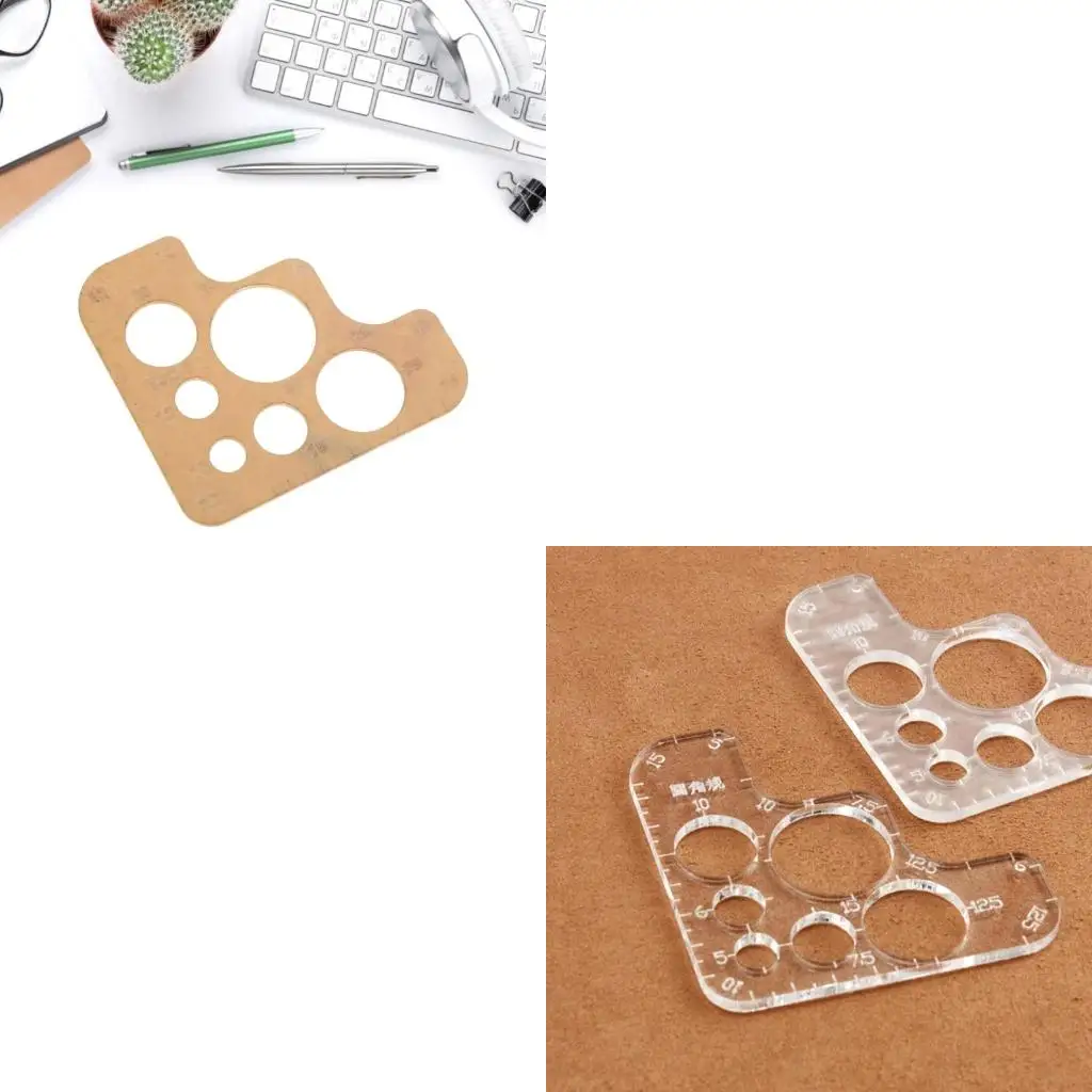 

Clear Acrylic Circle Template Pattern Drawing Ruler Regular Circular Round