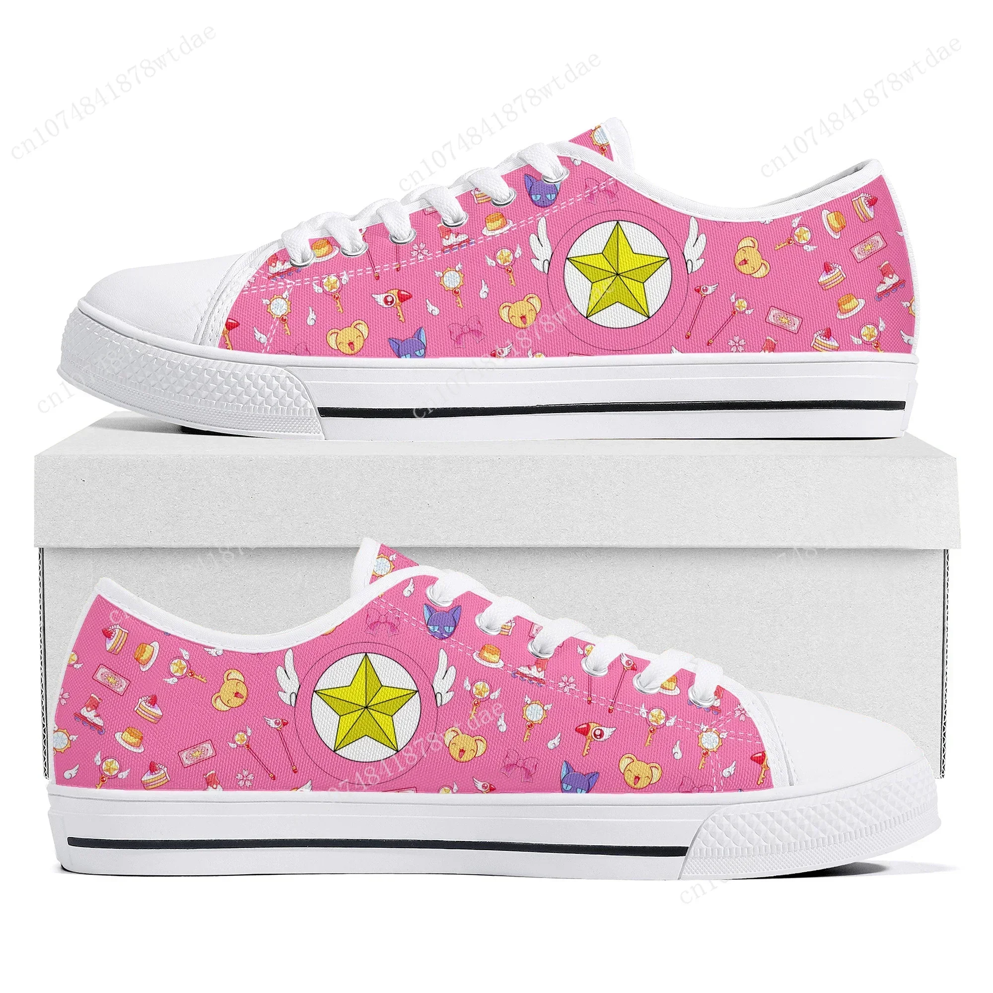 Cardcaptor Sakura Low Top Sneakers Womens Mens High Quality Canvas Sneaker Couple Comics Manga Custom Made Shoes