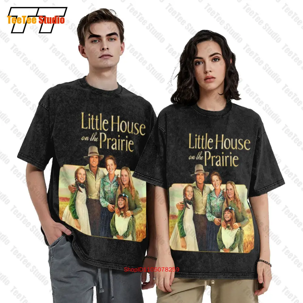 تي شيرت Little House On The Prairie Tv Series Logo Vintage كبير الحجم W2GJ