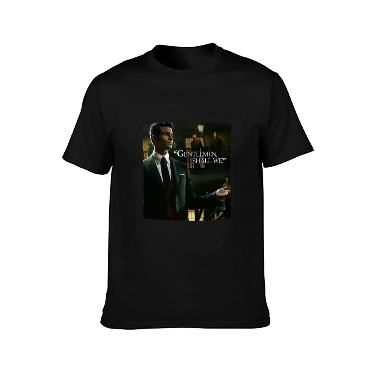 Elijah Gentlemen shall we T-Shirt Big Size Short Sleeve Casual Top