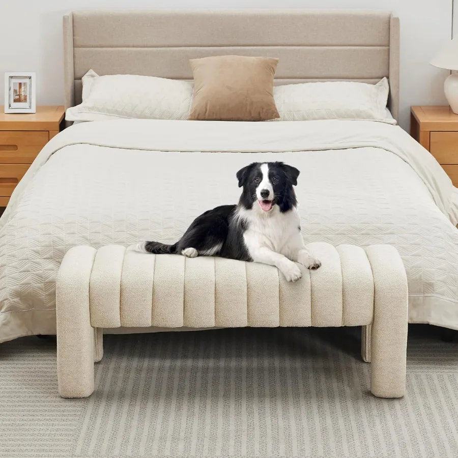 43 نهاية السرير Beh مدخل الكتان الحديث Beh مقعد عثماني منجد مع تغطية كاملة من الأقمشة العثمانية لغرفة النوم وغرفة المعيشة