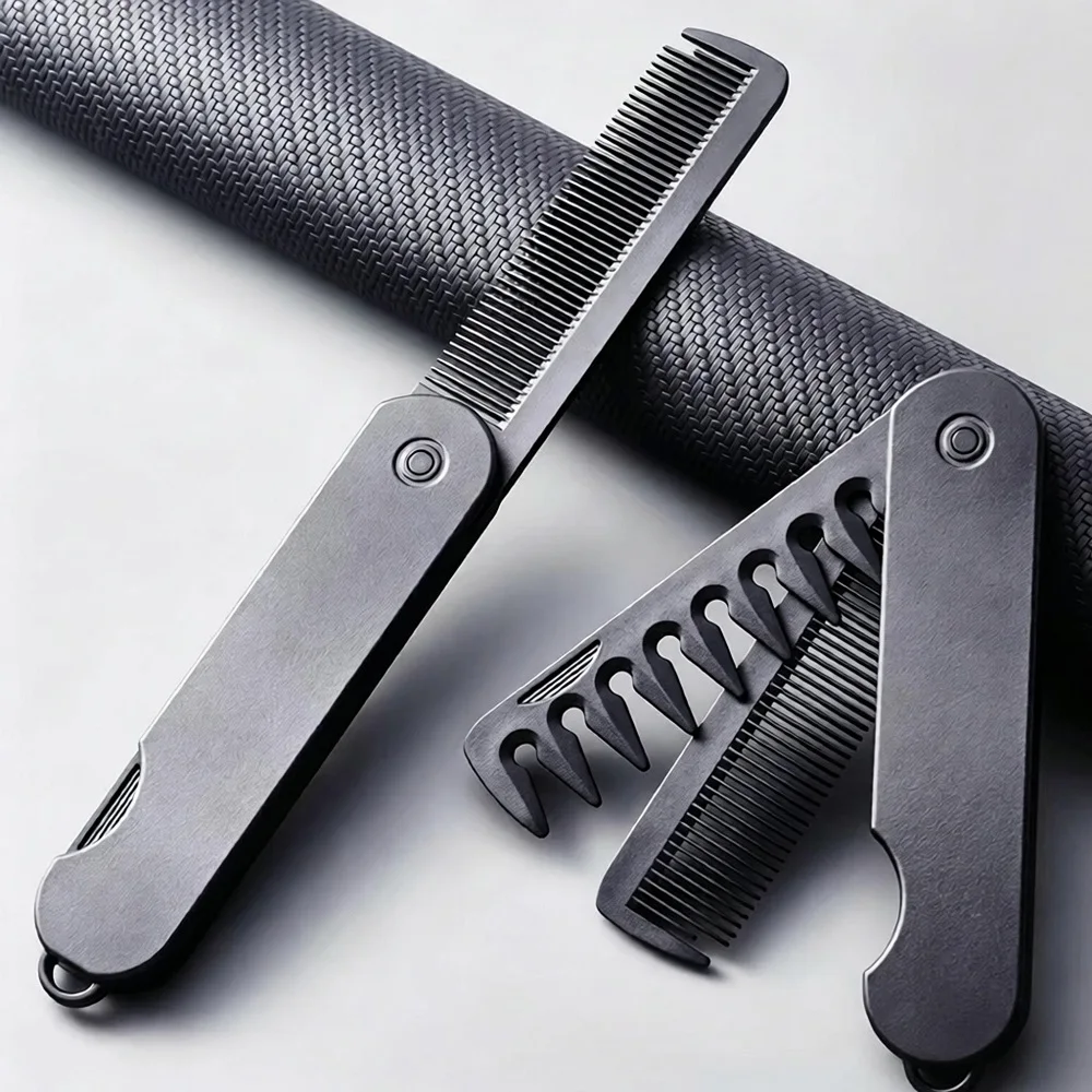 Multifuncional Portable Folding Pocket Combs Wide Tooth Oil Head Comb Beard Combing Barber Hair Clipper Comb Hair Styling Tools