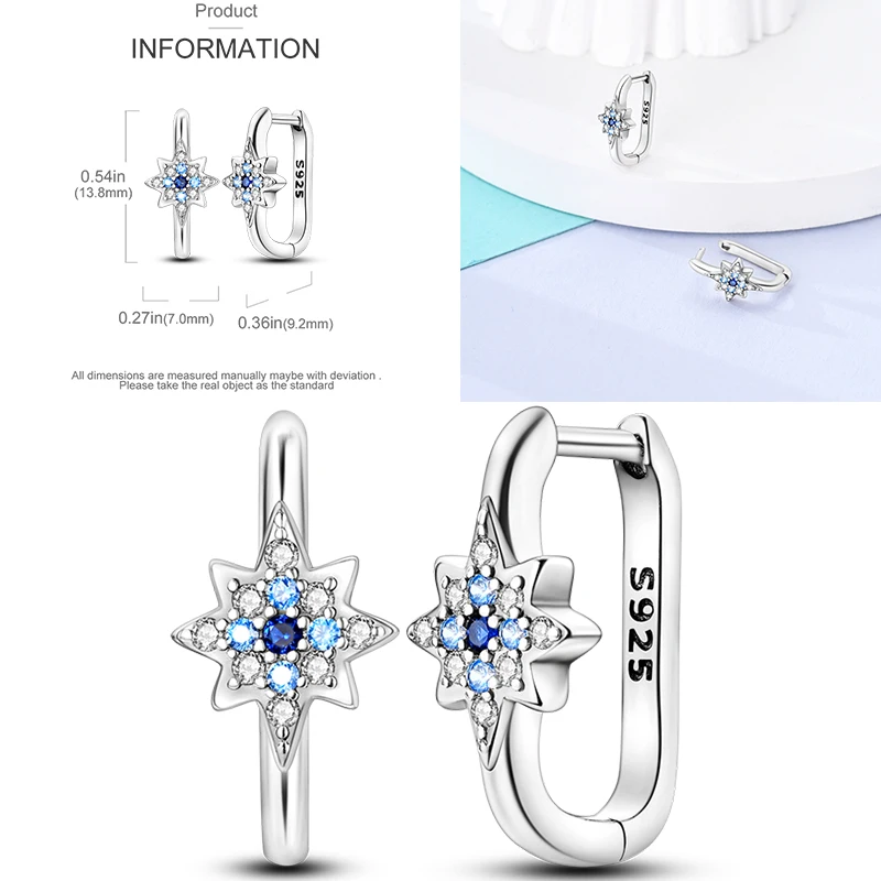 925 Sterling Silber Creolen Pfotenabdruck Blumenstrauß Kleeblatt Lavendel Fisch Bunter Schmuck Geschenk für Frauen und Mädchen – Detail 16