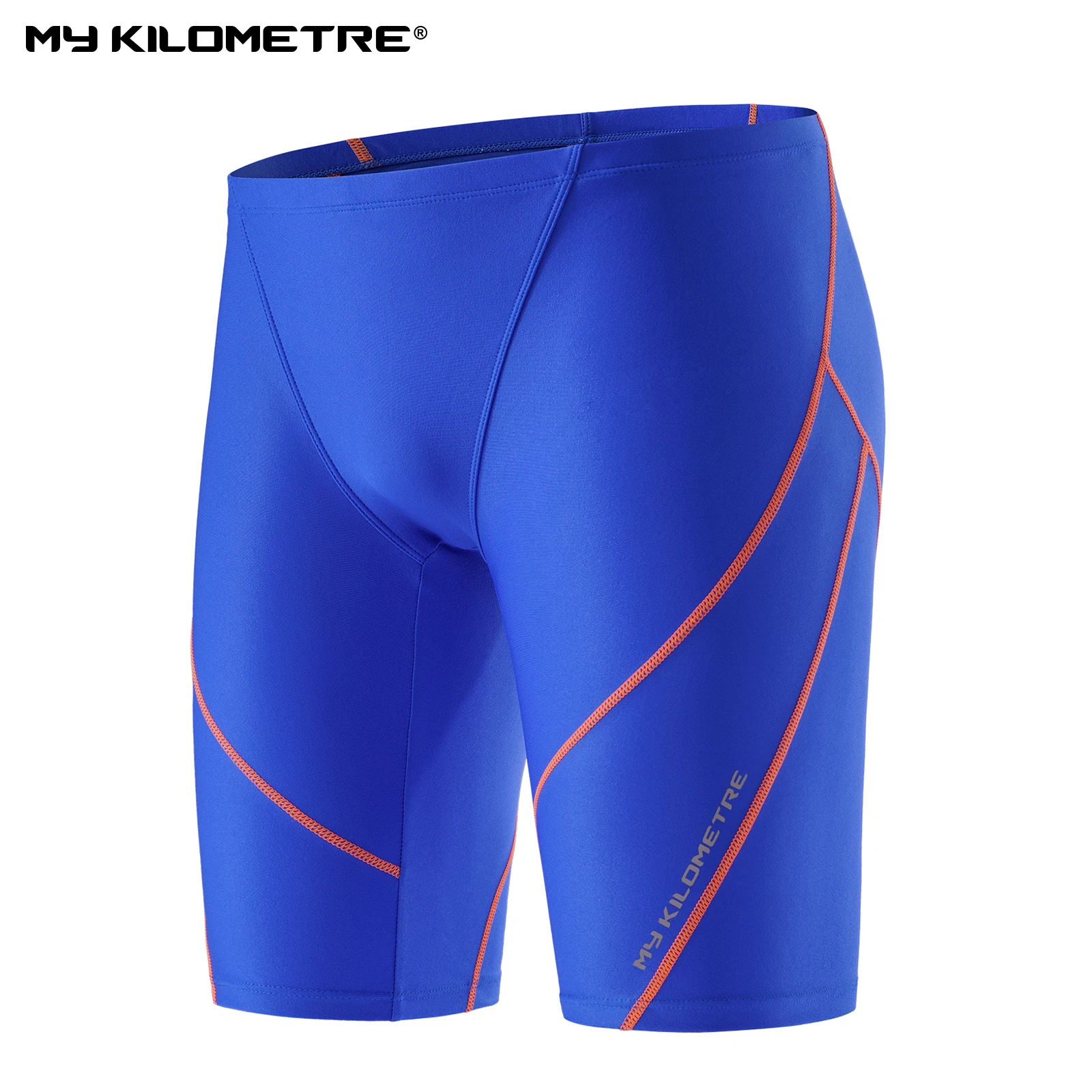 MY KILOMETRE Men's Swim Jammers PBT Athletic Training Swimsuits Racing Competition Swimwear Swimming Shorts Trunks Solid Adult