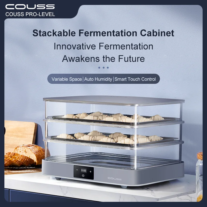 COUSS CF240 40L Прозрачный домашний электрический проектор для теста с контролем температуры Съемная йогуртница Коробка для защиты теста для хлеба