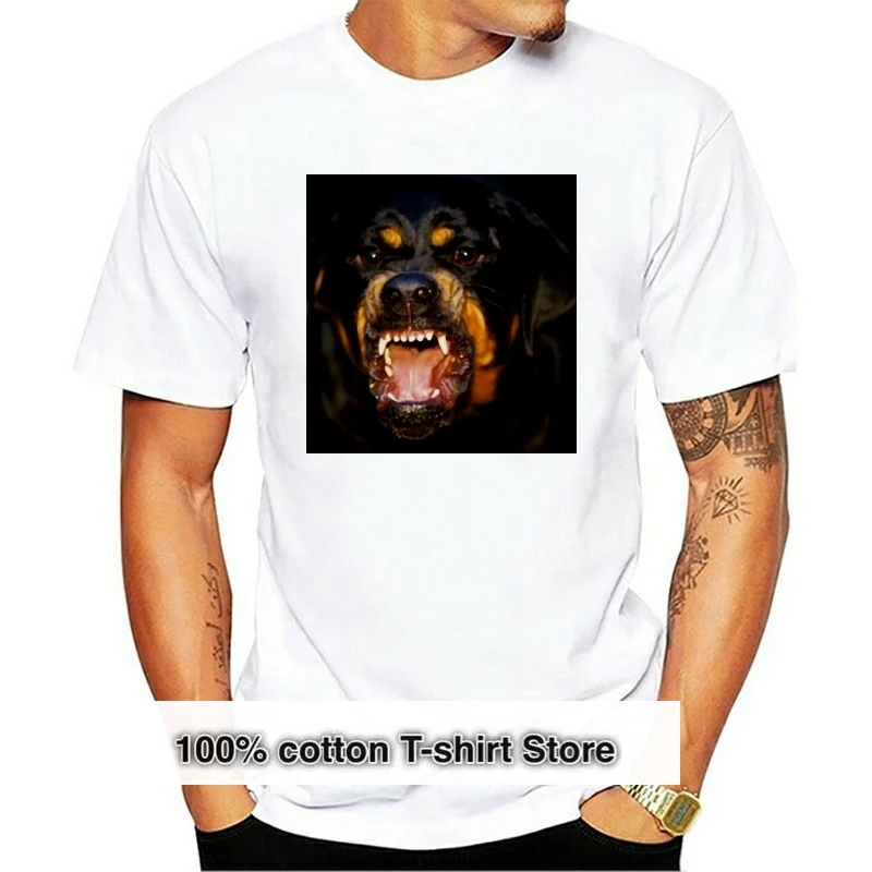 ROTTWEILER GROWL FACE DOG ANIMAL ART GRAPHIC MEN TOP SHORT SLEEVE T-SHIRT S-XL