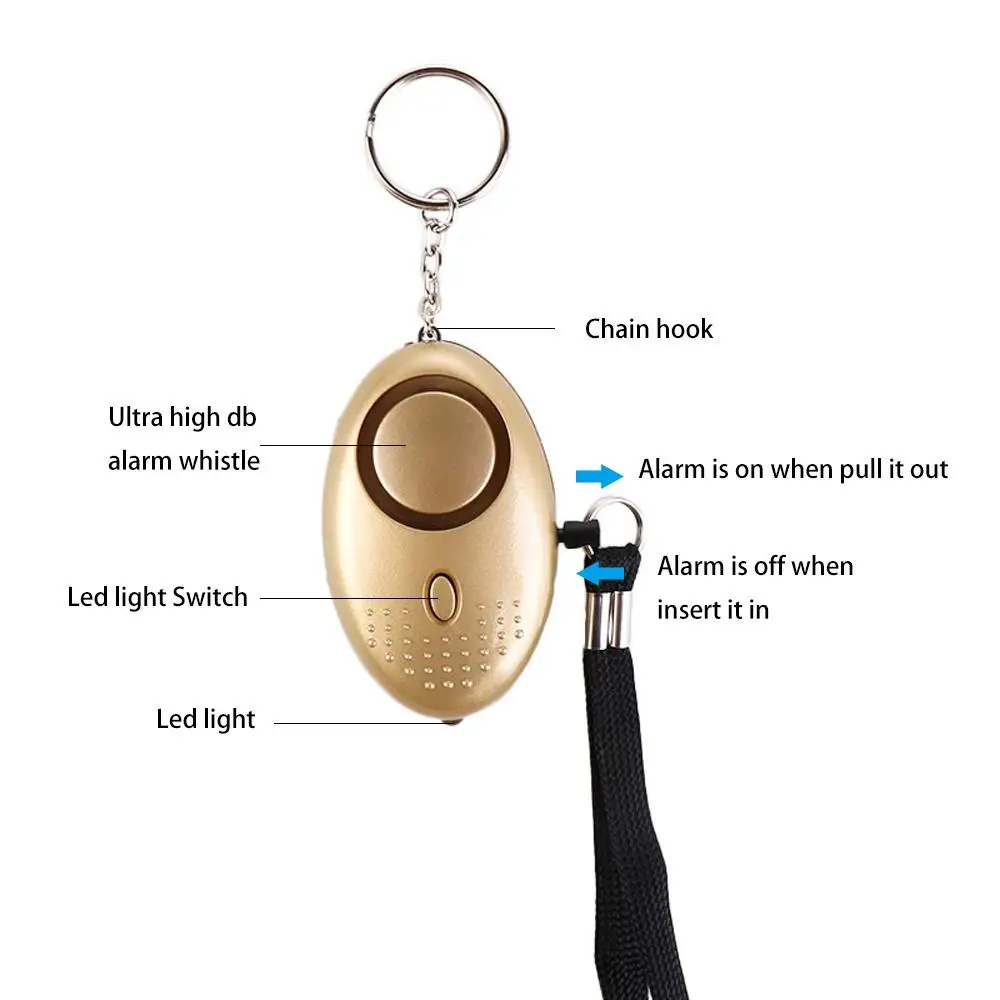 Women Child Elder Girl Protection with LED Light Personal 120dB Alert Keychain Security Alarm Scream