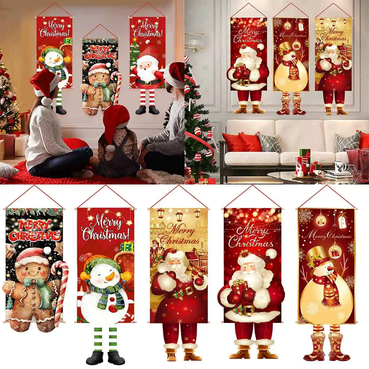 

Christmas Hanging Flag Merry Christmas Decorations For Home 2024 Navidad Kerst Natal Noel Xmas Tree Ornaments Supplies Decor