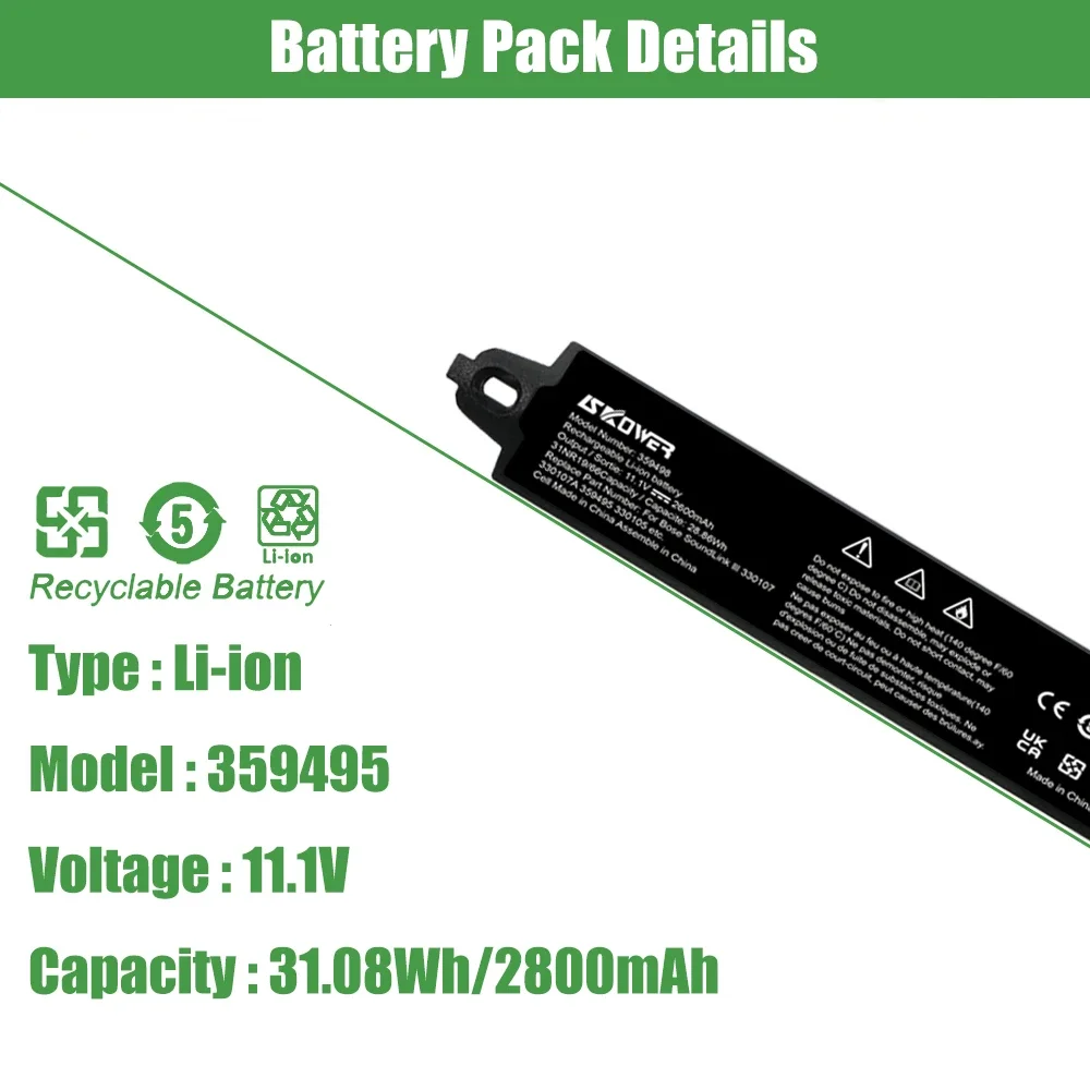2800mAh 359495 359498 Battery for Bose SoundLink III 330107A 330105 Bluetooth Mobile Speaker II 412540 404600 404800 414255
