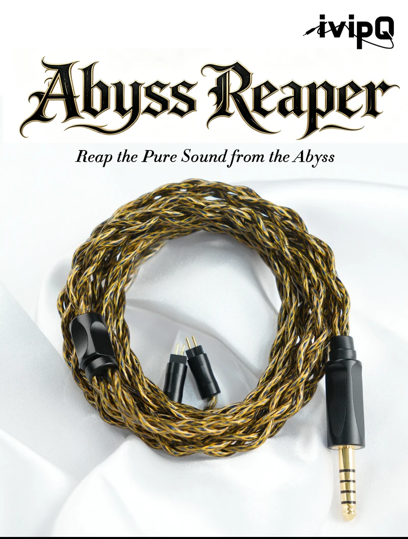 IvipQ-Abyss Reaper Legierung Kupfer + 7N vergoldetes OCC abgeschirmtes IEM-Kabel 2,5 3,5 4,4mm symmetrisch für IE900 0,78mm 2Pin MMCX – Detail 2