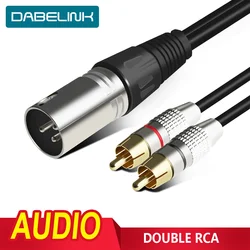 Кабель XLR-RCA, кабель RCA штекер-штекер XLR 3 Pin Cannon, Женский аудио-видео кабель для усилителя, фотокабель 1 м 1,5 м 2 м 3 м 5 м 8 м