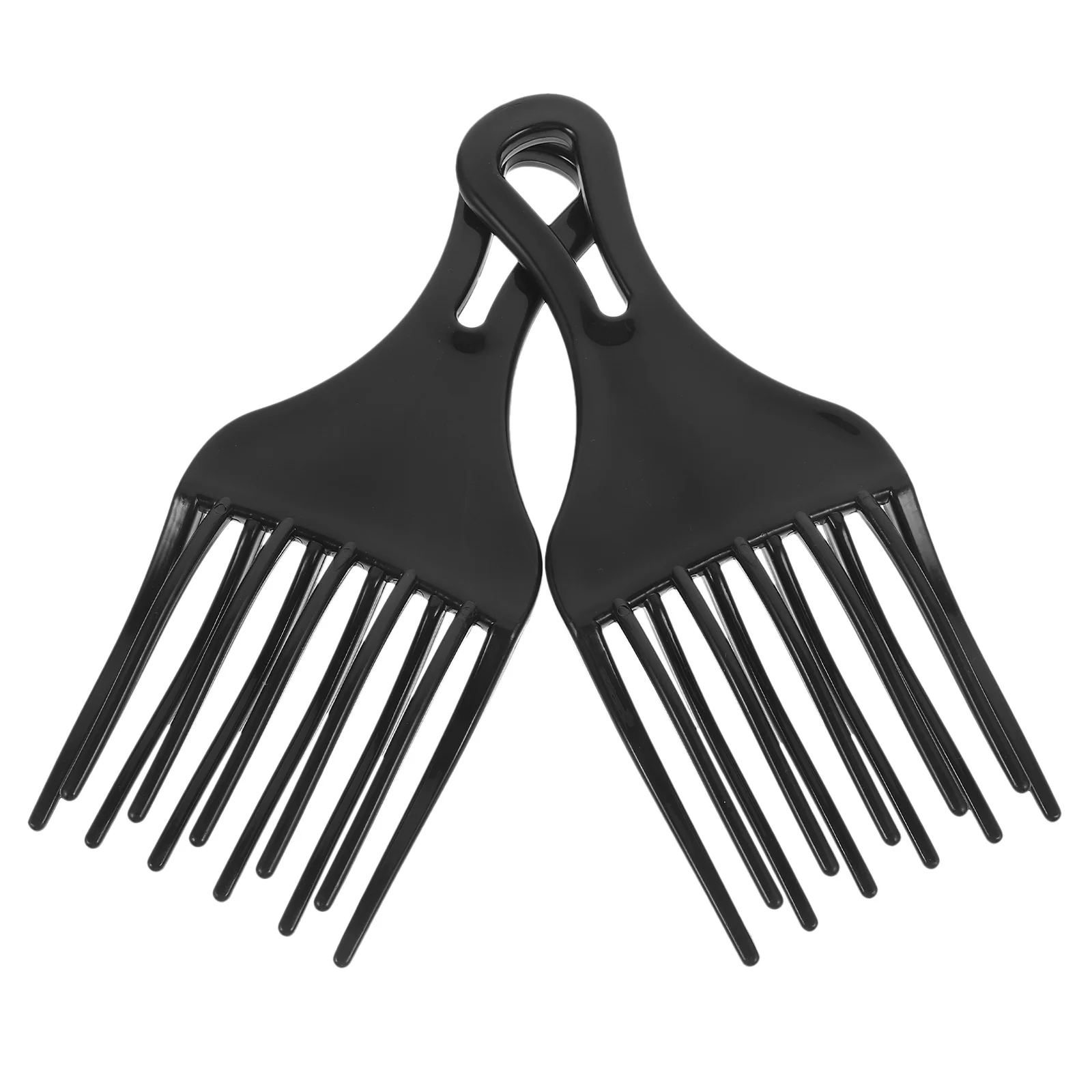 

2Pcs Black Wide Tooth Hair Comb Plastic Styling Comb Durable for Thick Hair Detangle Scalp Massage Hairdresser