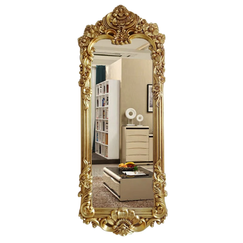 luxury dressing mirror floor to ceiling luxury fashion wall mounted mirror European style mirror retro barber mirror