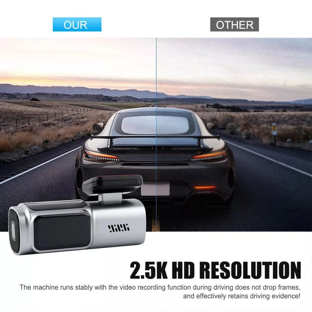 32G Car Recorder HD Ultra Wide Angle Lens with Smartphone App 2.5K WiFi Dash Cam Night Vision Parking Monitor Loop Recording