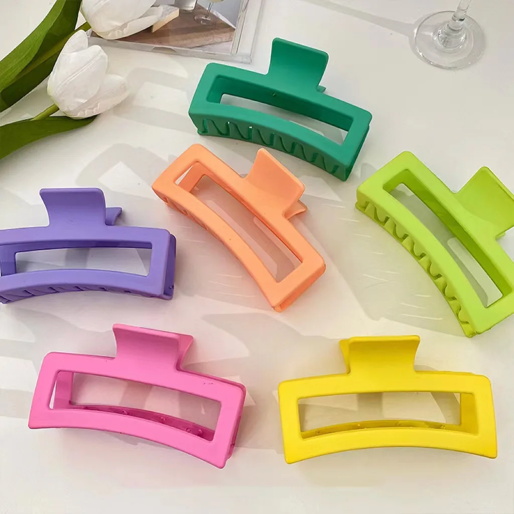 

13CM Plastic Hair Claws Women Girls Candy Colors Hair Claws Ponytail Claw Clip Crab Hair Accessories Headwear