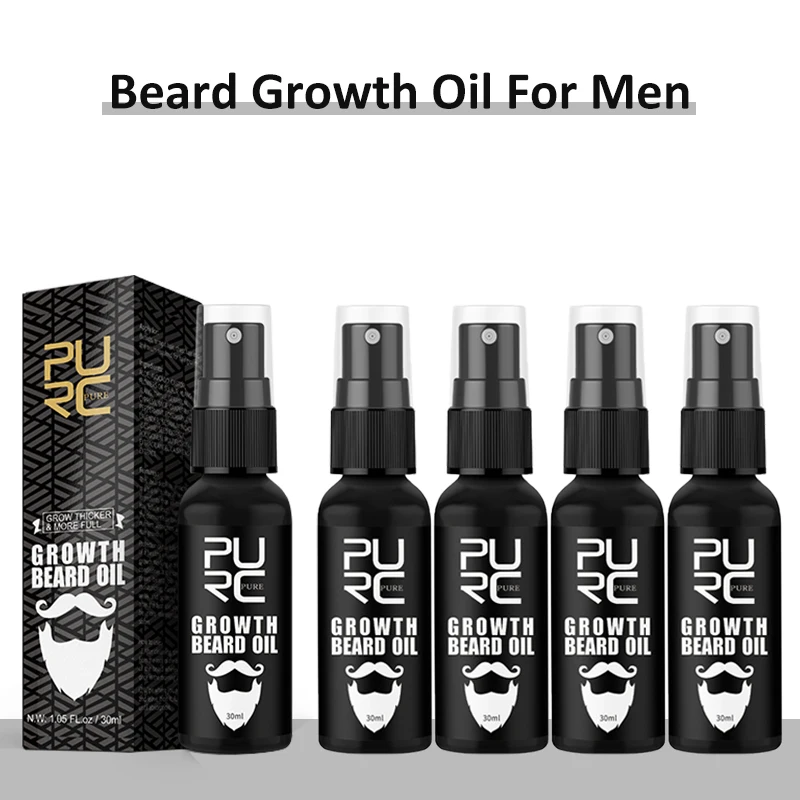 Purc Baard Olie Voor Mannen 5 Stuk Baard Groei Spray Dikker Voedende Snor Verzorging Behandeling Rozemarijn Olie Haargroei Product